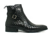 Carrucci Basket Weave Calfskin Buckle Boot - Luxury Brown Leather