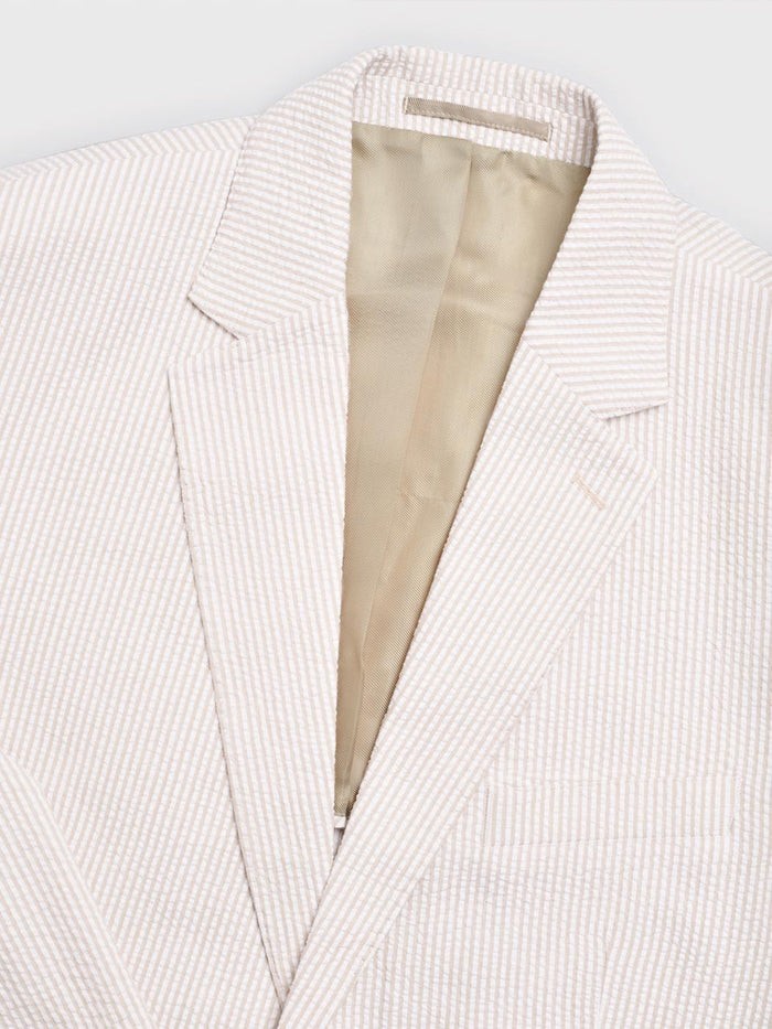 Natural Striped Seersucker Jacket