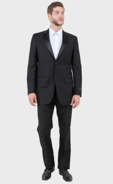 Big and Tall Tuxedo - Black Notch Lapel Modern Fit Tuxedo