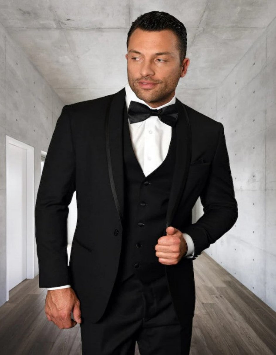 Mens One Button Black Tuxedo Blazer