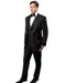 Mens Vested Modern Fit Peak Trim Wool Tuxedo in Black - Men's Tuxedo USA