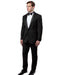 Mens Modern Fit 1 Button Shawl Peak Wool Tuxedo in Black - Men's Tuxedo USA