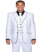 Black Lapel Two Toned Men'S 2 Button 3 Piece Church Suit White Tuxedo With Black Trim - Three Piece Suits