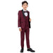 New Stacy Adams Boys Burgundy Tuxedo Set, 5-Piece Black Shawl Collar - Men's Tuxedo USA