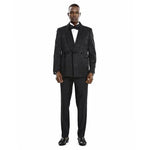 Knot Side Textured Paisley 2pc Tuxedo, Black - Men's Tuxedo USA