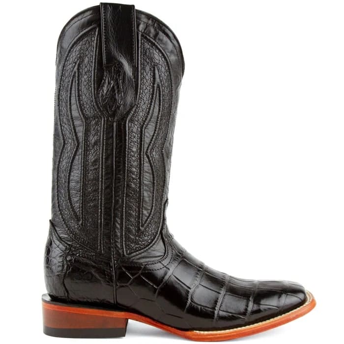 Ferrini Men's Stallion Alligator Belly Boots Square Toe Black