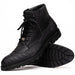 Marco Di Milano Leoni Oil Black Caiman Crocodile Lace-Up Boots