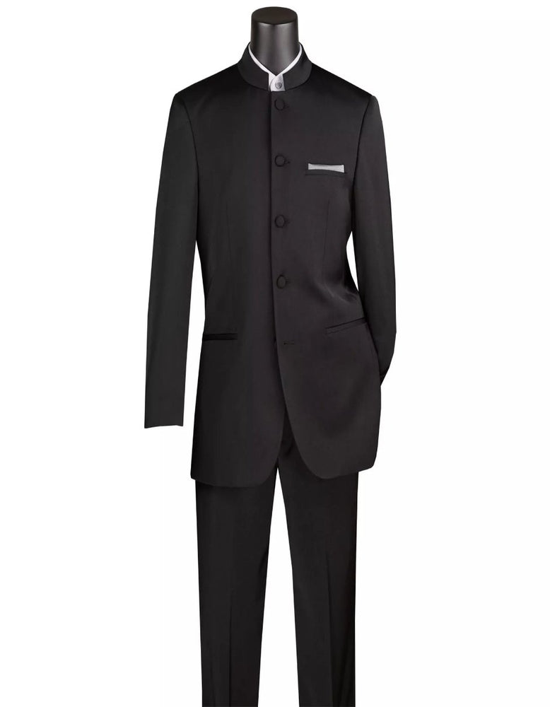 Mens Big and Tall Black Five Button Classic Fit Tuxedo