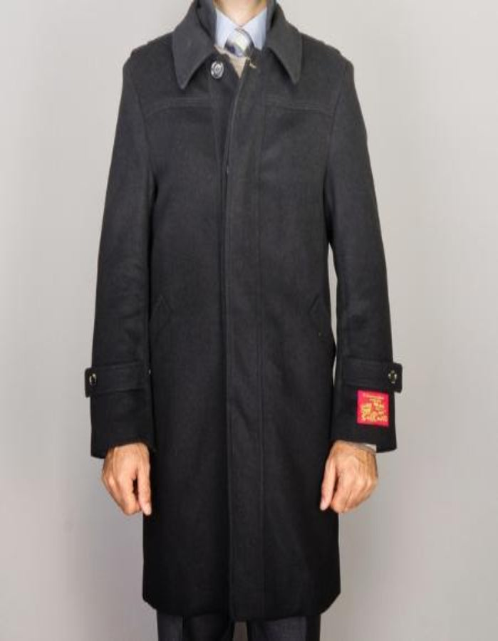 Mens Overcoat Mens Dress Coat Black Wool/ Cashmere Blend Modern Coat Winter Men's Topcoat Sale