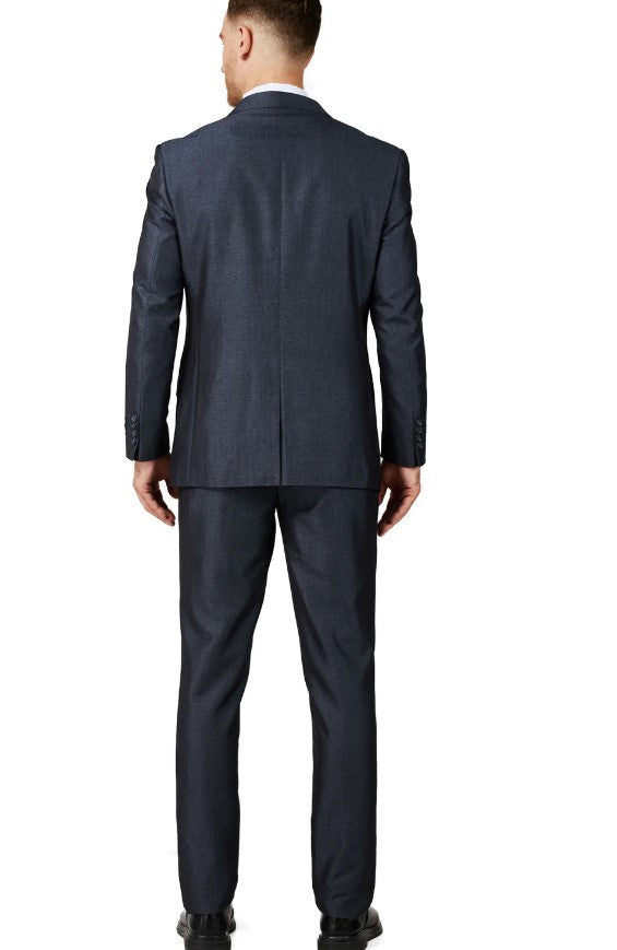 Mens Blue Charcoal Suit Slim Fit