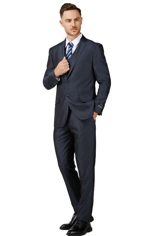 Mens Blue Charcoal Suit Slim Fit