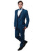 Mens Vested 1 Button Navy Wool Trim Peak Tuxedo - Men's Tuxedo USA