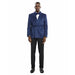 Knot Side Textured Paisley 2pc Tuxedo, Blue - Men's Tuxedo USA