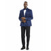 Knot Side Textured Paisley 2pc Tuxedo, Blue - Men's Tuxedo USA
