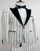 Bold Gangster - 1920 White And Black Pinstripe Tuxedos Suits
