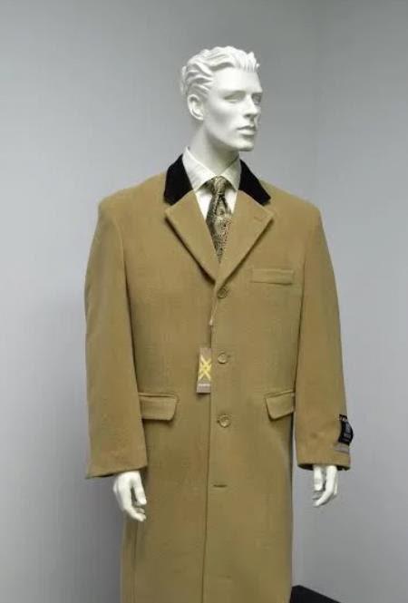 Alberto Nardoni Camel ~ Bronze Beige Men's Overcoat Full Length & Cashmere Winter Men's Topcoat Sale