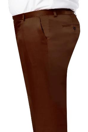 Shiny Dress Pants Brown - Sharkskin Pant For Men - Sateen Pants