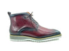 Carrucci Burnished Calfskin Lace-Up Boots - Rich Leather Elegance