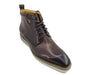 Carrucci Burnished Calfskin Lace-Up Boots - Rich Leather Elegance