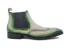 Carrucci Burnished Calfskin Wingtip Boot - Luxury Brown Leather