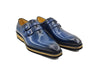 Carrucci Burnished Leather Double Monk Strap Whole Cut Shoe