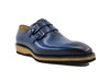 Carrucci Burnished Leather Double Monk Strap Whole Cut Shoe