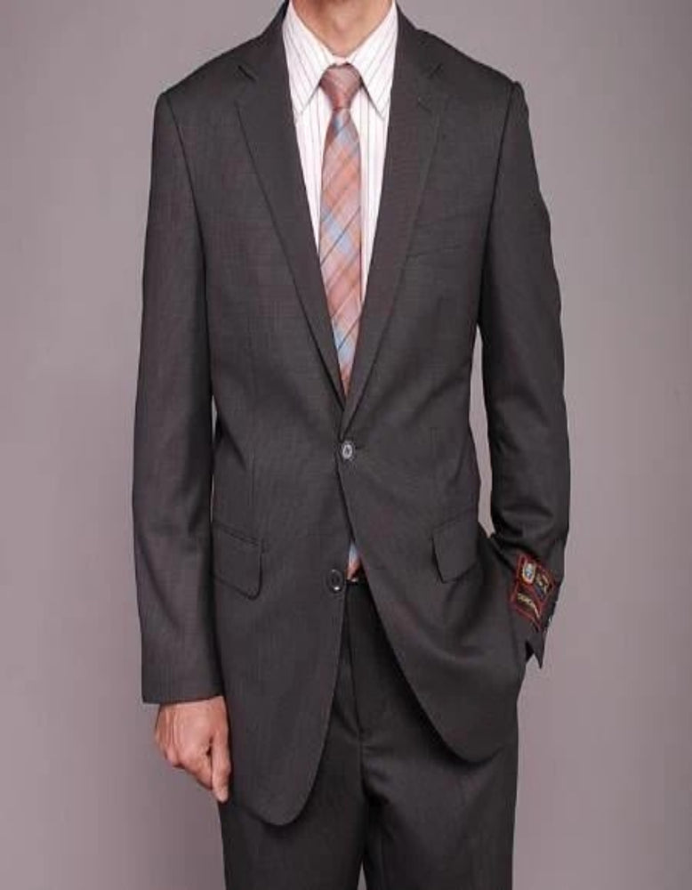 Men's Gray houndstooth checkered 2-button 2 Piece Suits - Two piece Business Suits