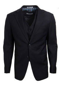 Men's Black Stacy Adams Suit: 2-Button, Vested, Timeless Basic.