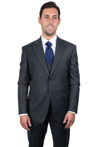 Men's Charcoal Grey Vested 2-Button Stacy Adams Suit