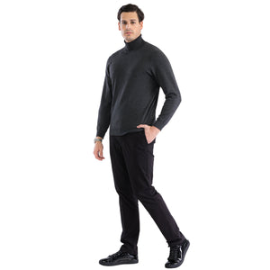 MENS CHARCOAL PULLOVER TURTLENECK SWEATER