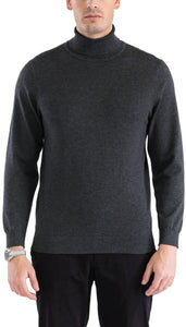 MENS CHARCOAL PULLOVER TURTLENECK SWEATER