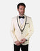 Statement Men's White Vested with Black Trim Fine Lapel 100% Wool Tuxedo - Men's Tuxedo USA
