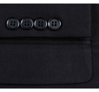 Black Prom Tuxedo Suit - Black Wedding Suit - Mens Traditional Slim Fit Shawl Collar Tuxedo