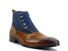 Carrucci Calfskin Button Boot - Luxury Slip-On Leather Shoe
