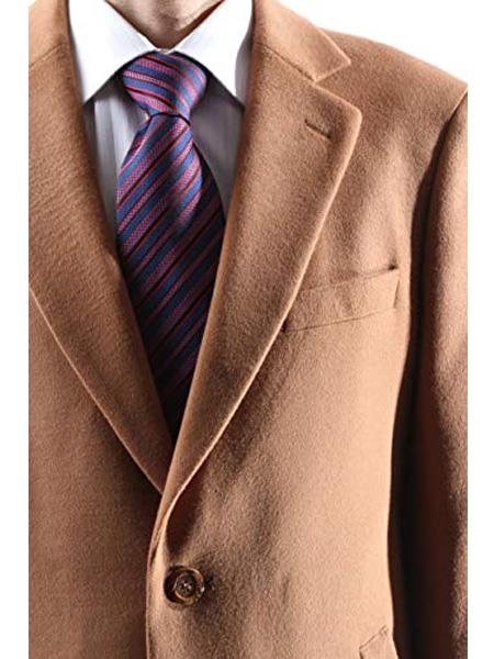 Men's Dress Coat Caravelli 2 Buttons Style Men's Carcoat ~Three Quarter Camel Long Men's Dress Topcoat - Winter Coat Long Jacket