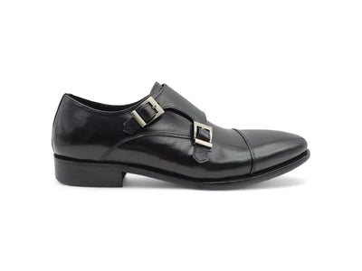 Carrucci Cap Toe Double Monk Strap - Luxury Leather Dress Shoe