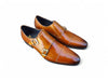Carrucci Cap Toe Double Monk Strap - Luxury Leather Dress Shoe