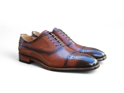 Carrucci Leather Cap Toe Oxford - Classic Lace-Up Shoe