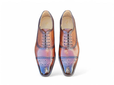 Carrucci Leather Cap Toe Oxford - Classic Lace-Up Shoe