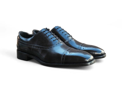 Carrucci Leather Cap Toe Oxford - Classic Lace-Up Shoe