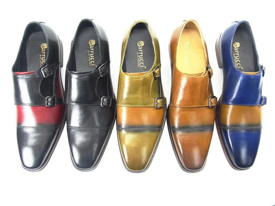 Carrucci Cap Toe Monk Shoe - Luxury Leather Dress Shoe