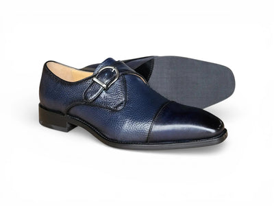 Carrucci Cap Toe Monk Strap Shoes - Luxury Leather