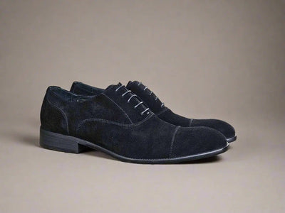Carrucci Suede Cap Toe Lace-Up Shoe - Luxury Italian Style