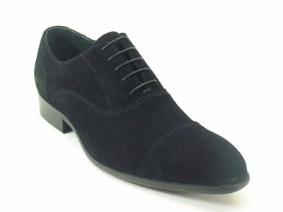 Carrucci Suede Cap Toe Lace-Up Shoe - Luxury Italian Style
