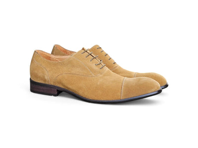 Carrucci Suede Cap Toe Lace-Up Shoe - Luxury Italian Style