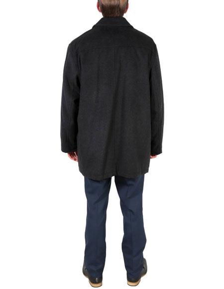 Mens Dress Carcoat Black Overcoat - Mens Car Coat