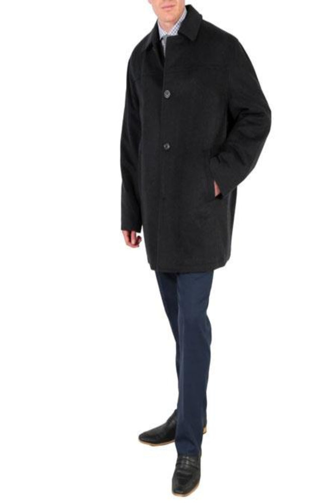 Mens Dress Carcoat Black Overcoat - Mens Car Coat