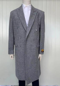 Mens Cashmere Blend Gray Coat Full Length - Cashmere Overcoat
