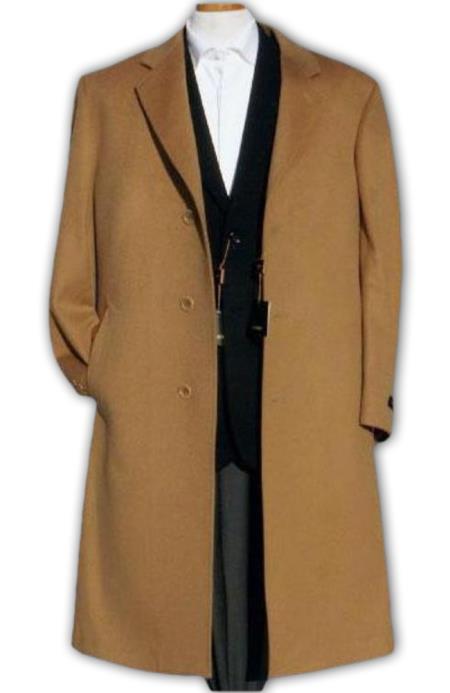 Alberto Nardoni Camel ~ Bronze Beige Mens Overcoat Cashmere Winter Mens Topcoat in Three Quarter or Full Length