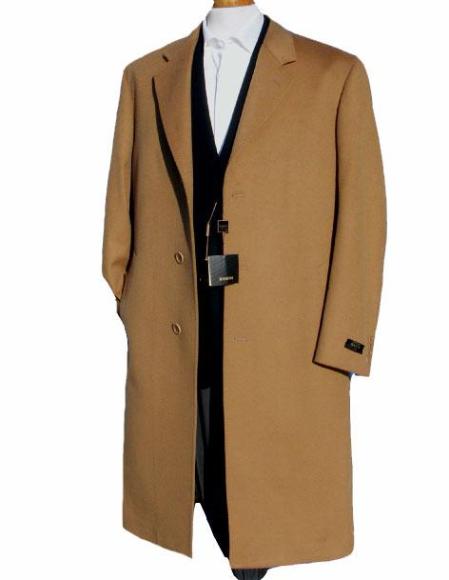 Alberto Nardoni Camel ~ Bronze Beige Mens Overcoat Cashmere Winter Mens Topcoat in Three Quarter or Full Length